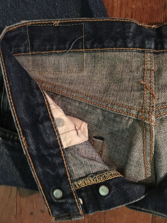 vintage levis 501 XX big E selvedge redline black… - image 8