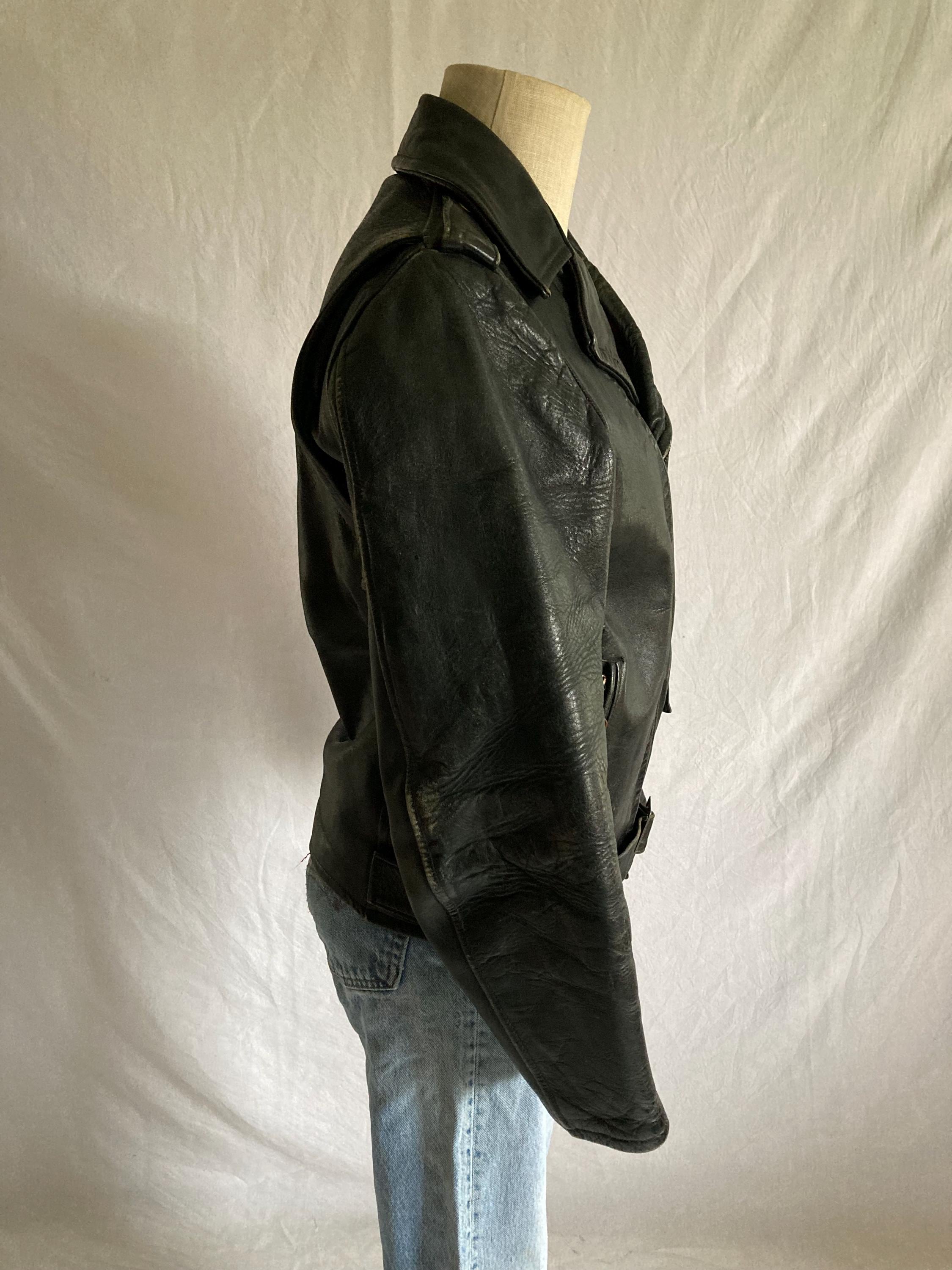 Vintage 40s 50s Front Quarter Horsehide Belted Motorcycle Vintage 40s 50s Front Quarter Horsehide Belted Motorcycle