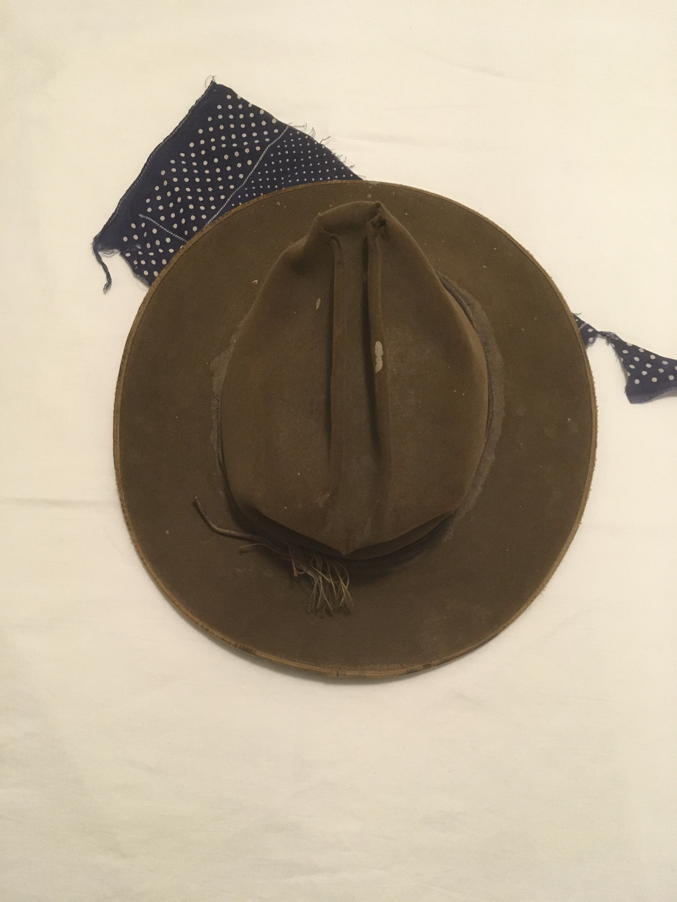 Vintage Brown Felt Hat with Neck Scarf Built in scarf Rare find BROWN FELT FEDORA HAT WESTERN EXPLORER FANCY DRESS FILM  main image 2
