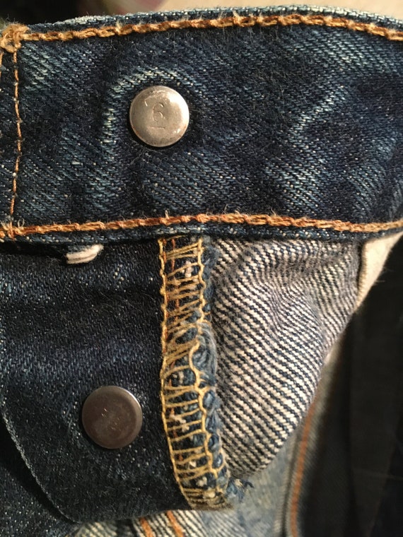 vintage levis 501 XX big E selvedge redline black… - image 9