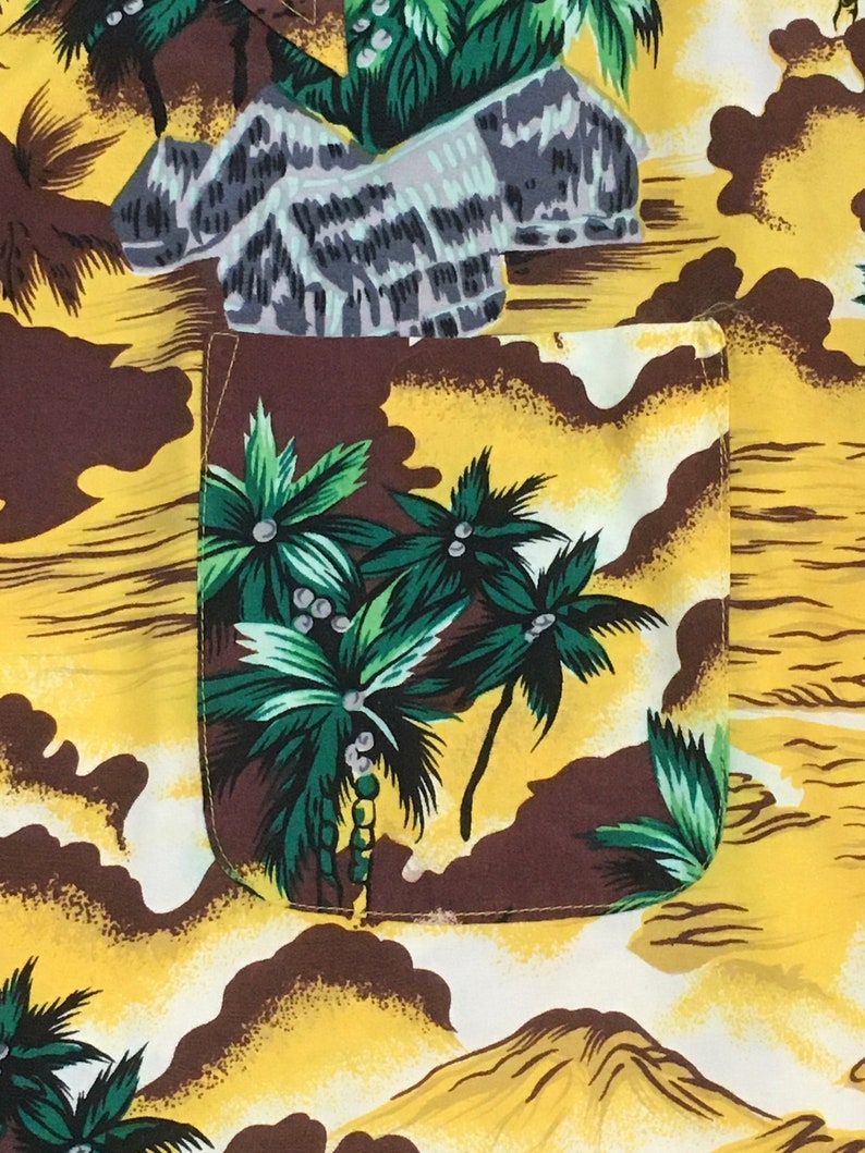 Vintage 60s Kmart Hawaiian Style Tropical Scenic Print Rayon - Etsy