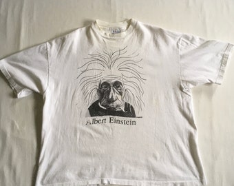 トップス VINTAGE  EINSTEIN T-SHIRT USA XL Vintage Albert Einstein Black Xl Vintage Shirt USA Made