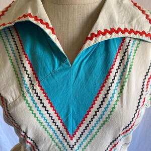 vintage 40s handmade blouse side zip peplum fiesta western rockabilly polka ric rac image 4