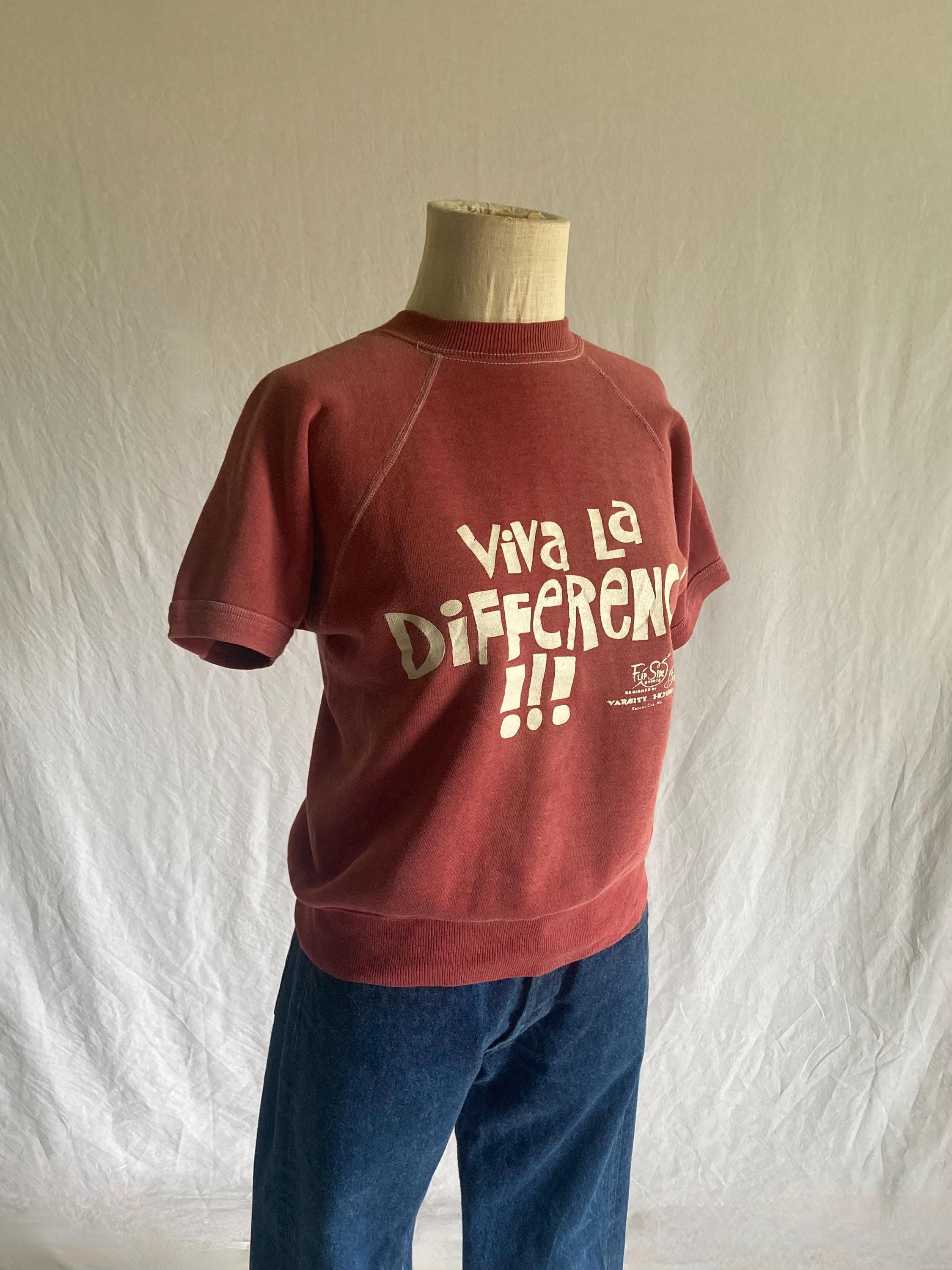 Vintage 50s Raglan Short Sleeve Sweatshirt Viva La Difference Flip