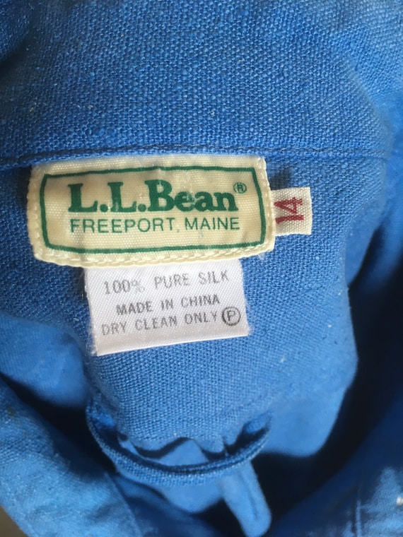 vintage 70s womens LL bean pure silk button up ox… - image 9