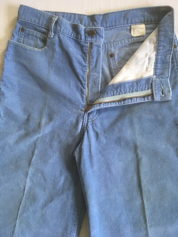 vintage 70s brittania smokey blue corduroy pants … - image 3