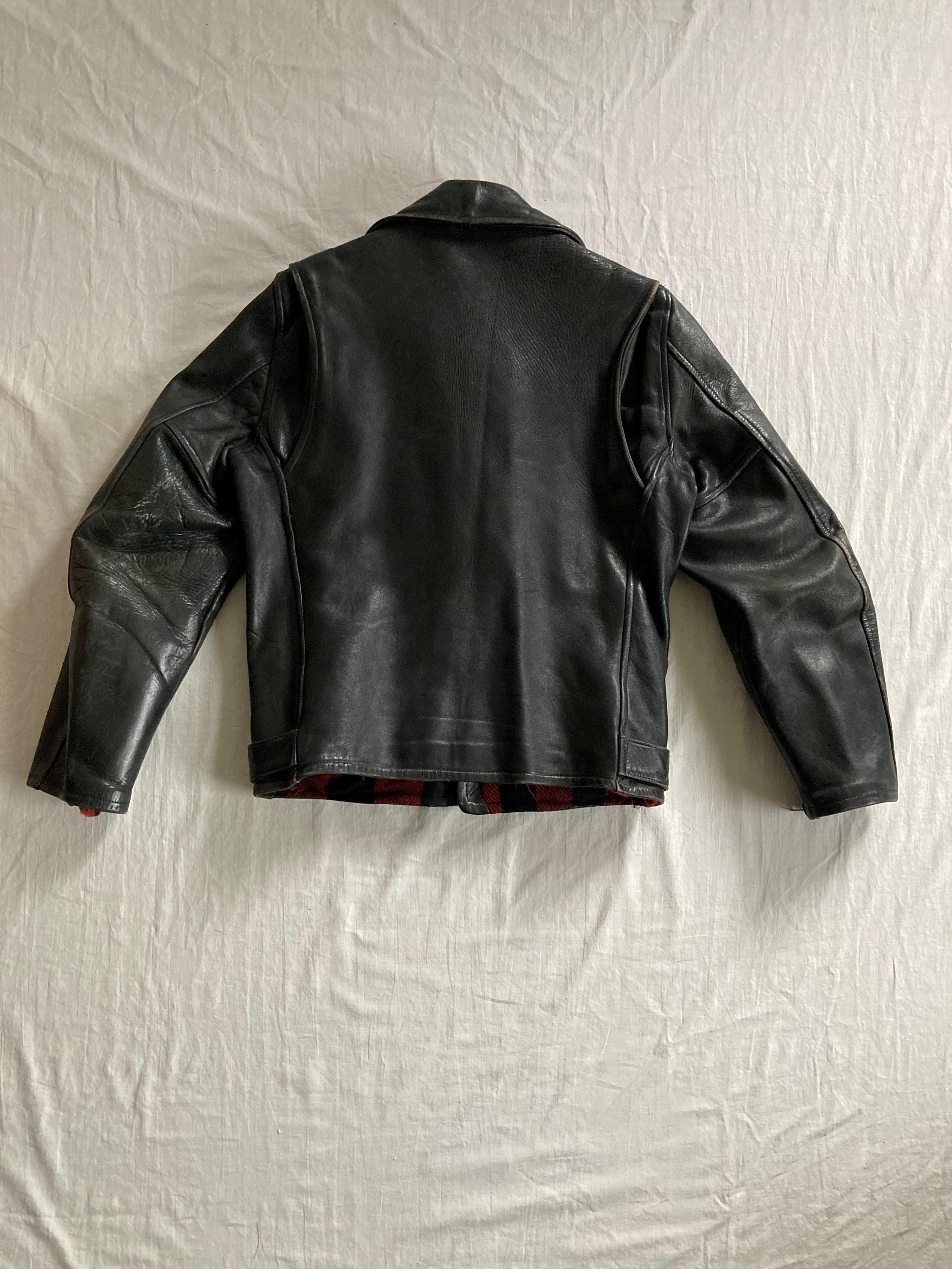 Vintage 40s 50s Front Quarter Horsehide Belted Motorcycle Vintage 40s 50s Front Quarter Horsehide Belted Motorcycle