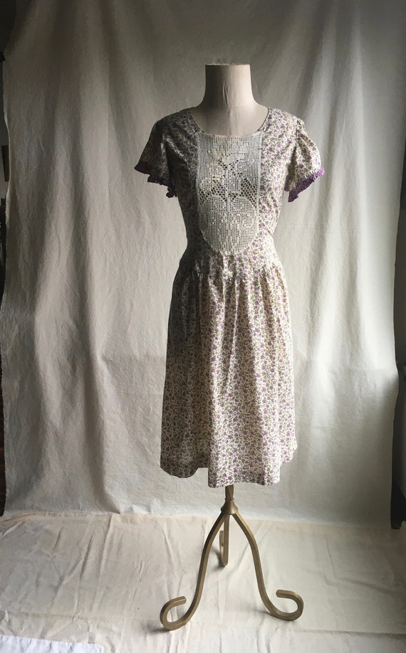 vintage 40s klopman mills floral cotton handmade … - image 2