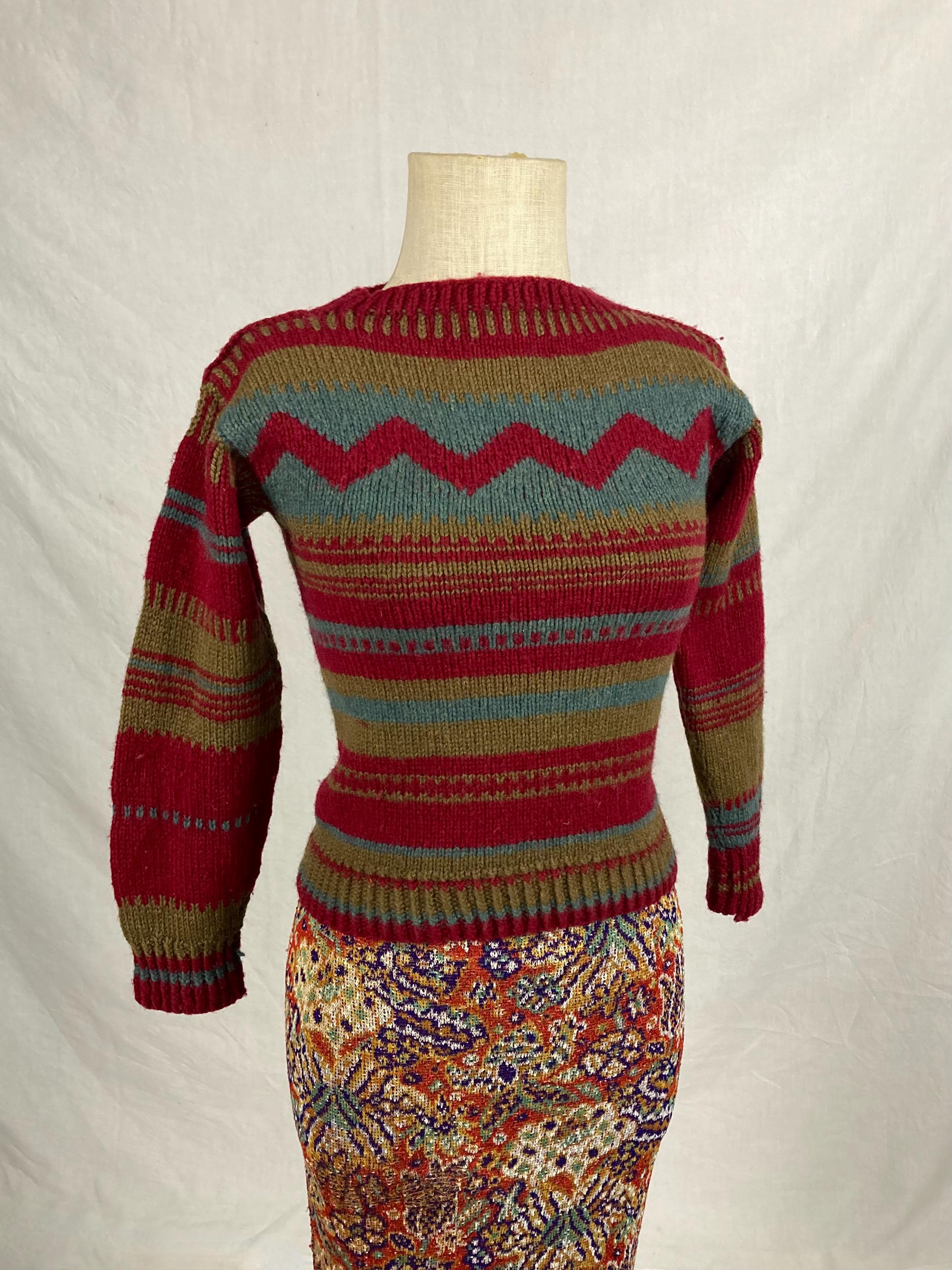 green and red striped sweater dress Red and Green Striped Sweater – Cozy Holiday Knit
