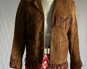 Vintage 50s Levis Short Horn Big E Suede Fringe Jacket Levi