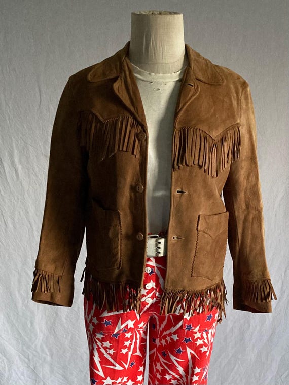Vintage 50s Levis Short Horn Big E Suede Fringe Jacket Levi