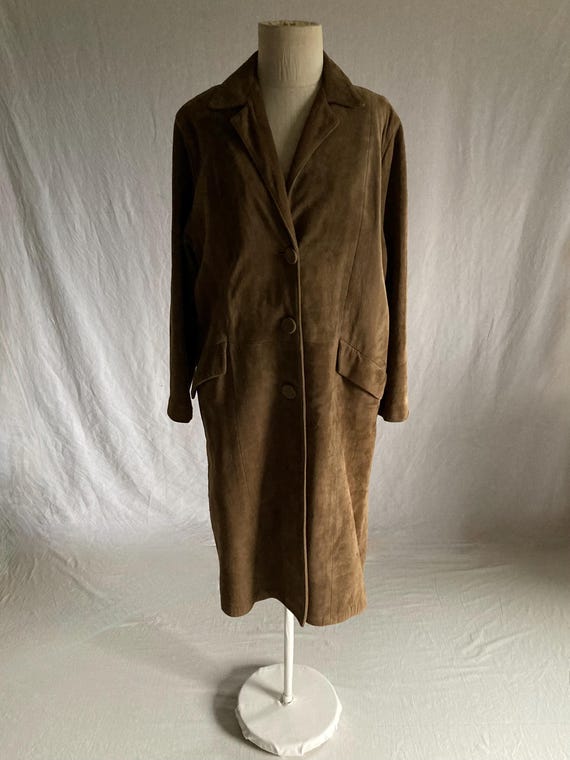 ジャケット・アウター vintage archive long coat Vintage 60s Womens Brown Car Coat Pleather Long Jacket Vinyl Mod