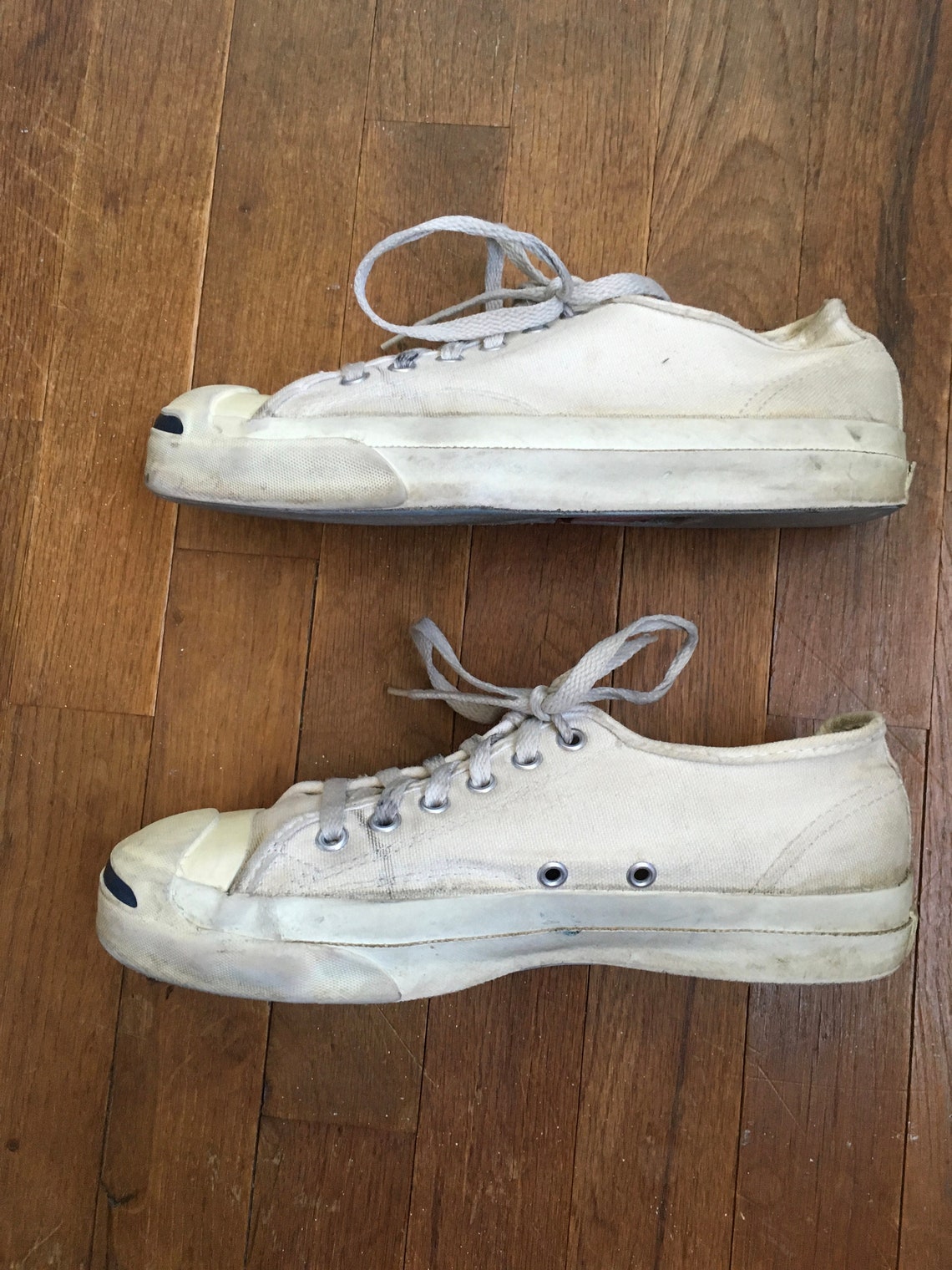 Vintage jack Purcell converse white canvas sneakers made in | Etsy