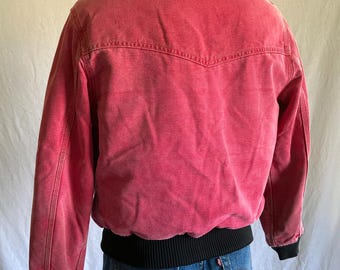 Vintage 90s Carhartt J14 Jacket Santa Fe Red Bomber Corduroy