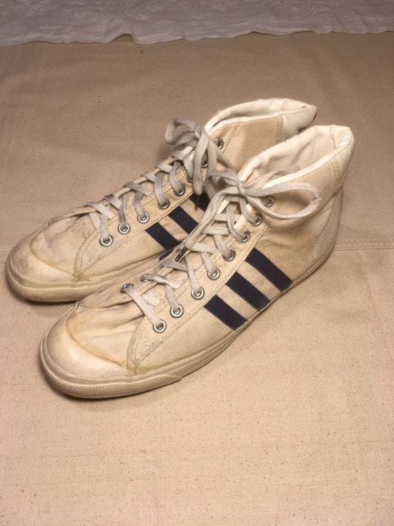 Vintage 70s Converse the Winner 3 Stripes Canvas Hi Top Sneakers