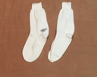 Vintage 60s coussin semelle coton peigné chaussettes blanches de qualité