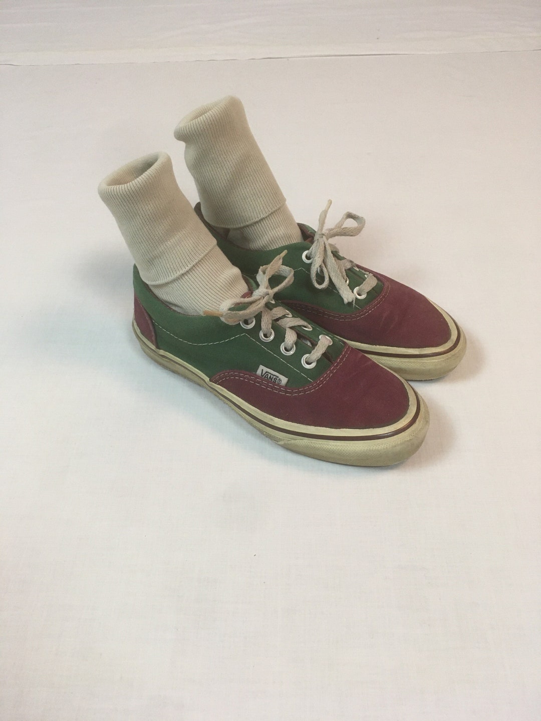 Vintage 80s Vans Skate Sneakers Made in USA Canvas Two Tone Vintage 80s Vans Skate Sneakers Made in USA Canvas Two Tone