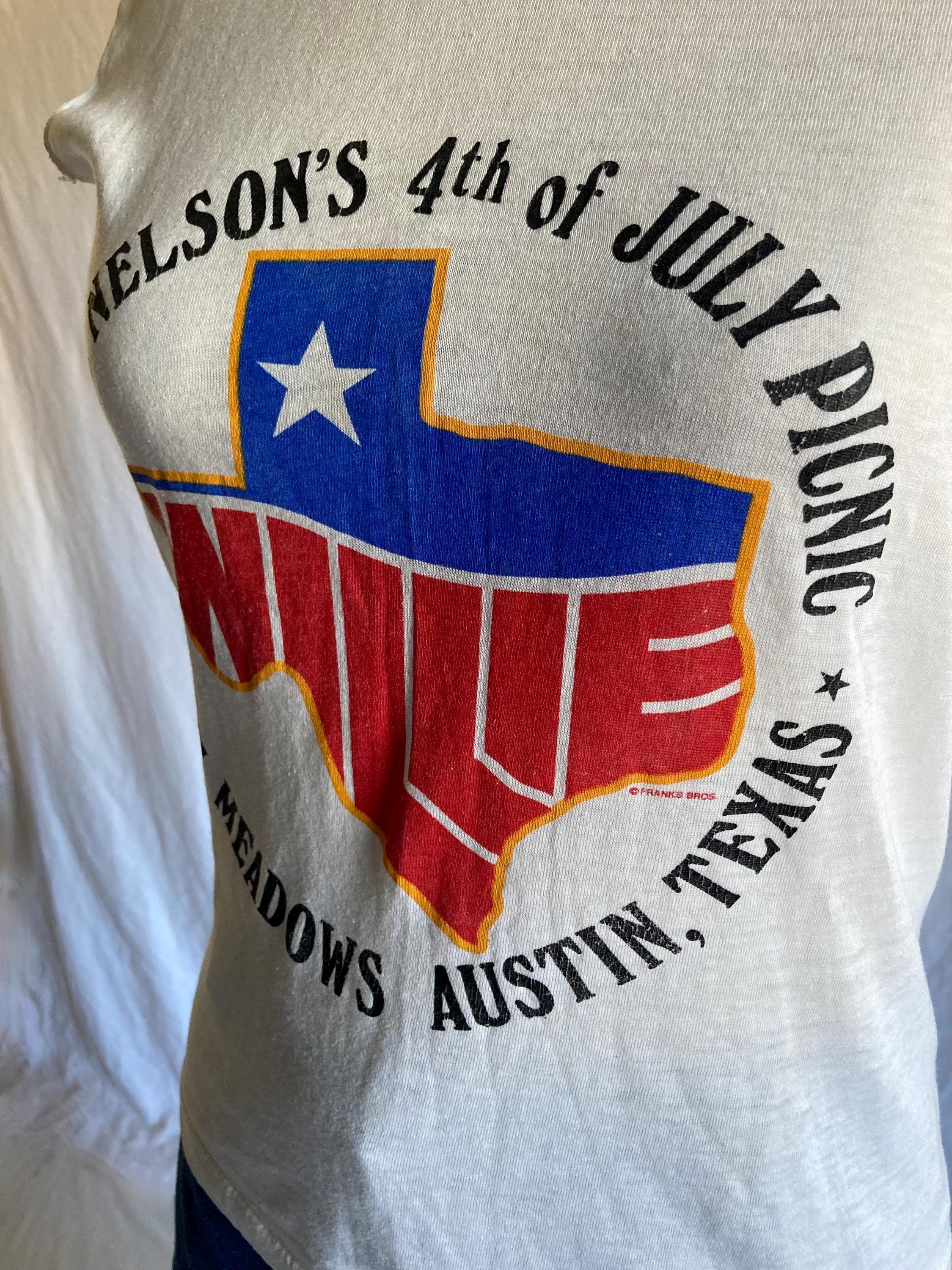 Vintage 80s T Shirt 1984 Willie Nelsons 4th of July Picnic South