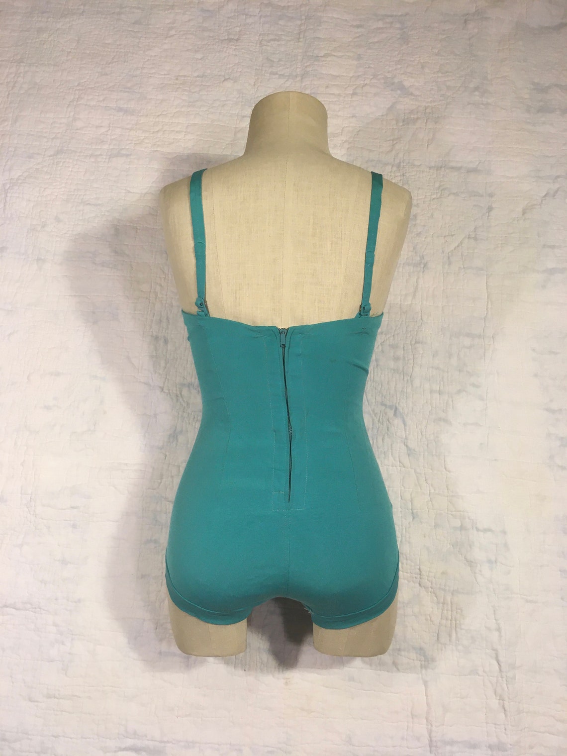 Vintage 40s styled by Lee swimplay suits zip back swimsuit | Etsy