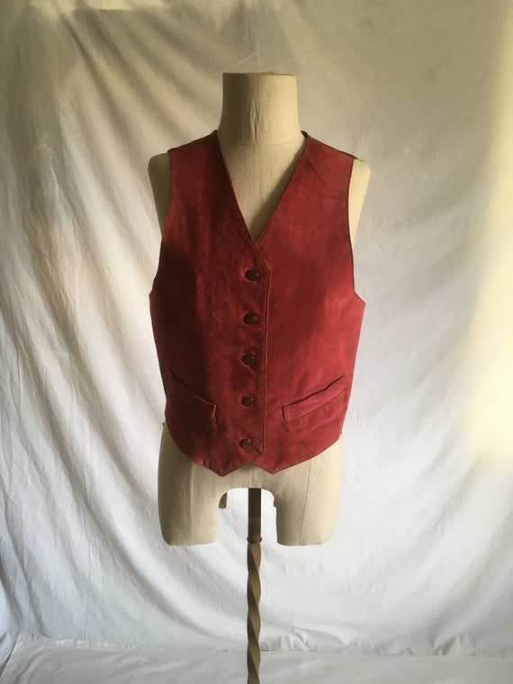 vintage arizona jean co suede leather raspberry p… - image 2