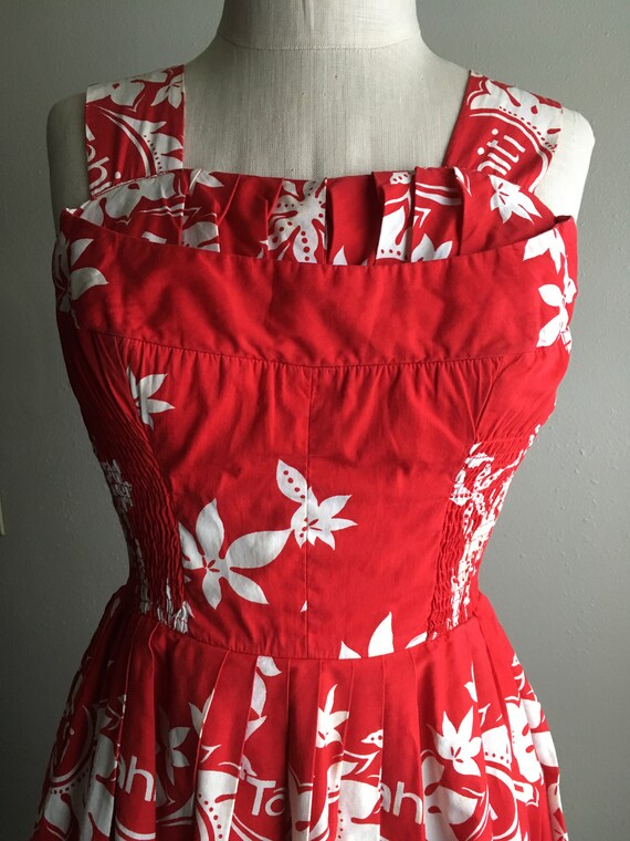 vintage 50s alfred shaheen dress bombshell honolu… - image 7