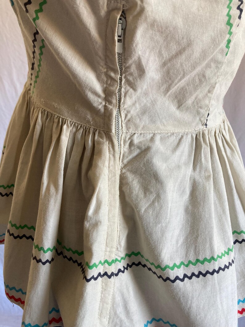 vintage 40s handmade blouse side zip peplum fiesta western rockabilly polka ric rac image 17