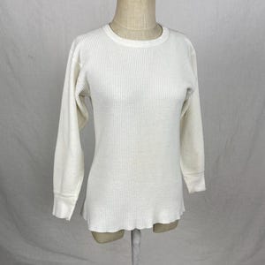 vintage hills white waffle weave shirt thermal long john undershirt grunge logger