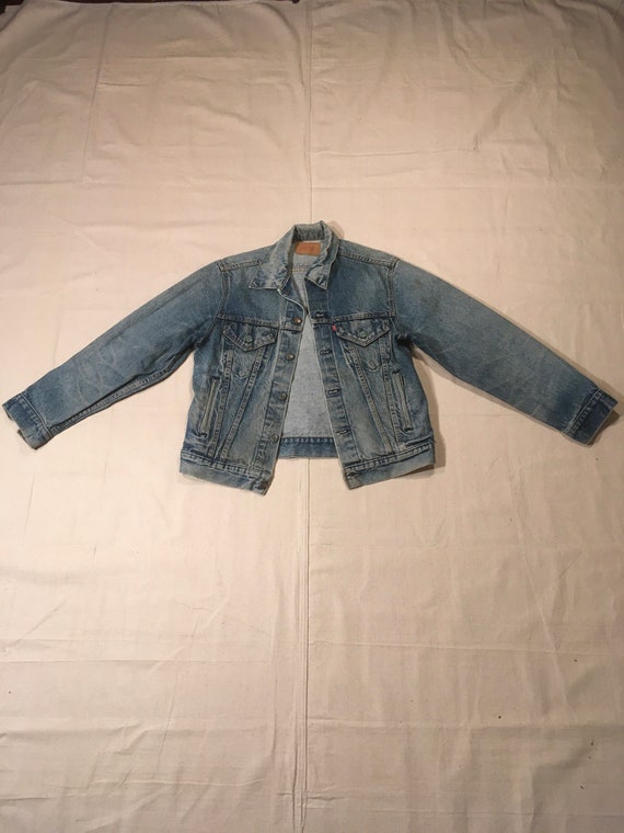 Vintage 70s Levis Made in Usa Blue Jean Trucker Jacket Distressed