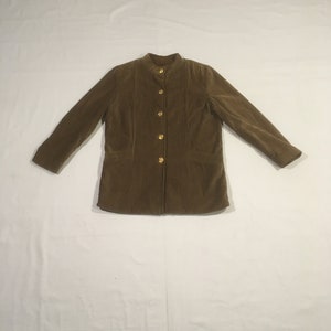 vintage 60s handloom super wear brown corduroy button up jacket