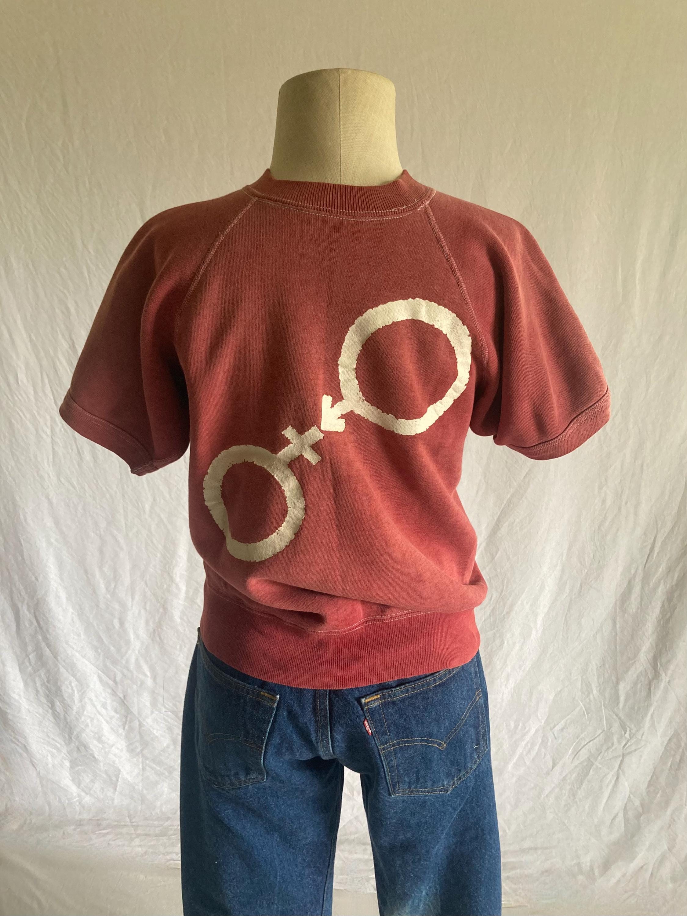 Vintage 50s Raglan Short Sleeve Sweatshirt Viva La Difference Flip