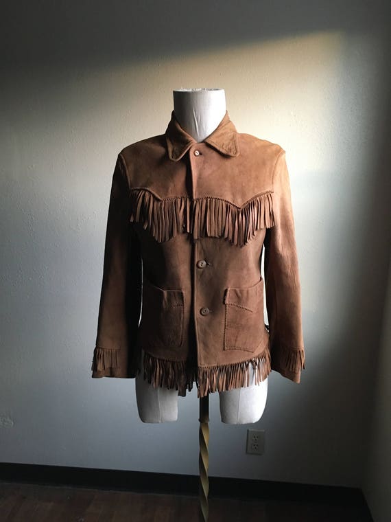Vintage 50s Levis Short Horn Big E Suede Fringe Jacket Levi - Etsy