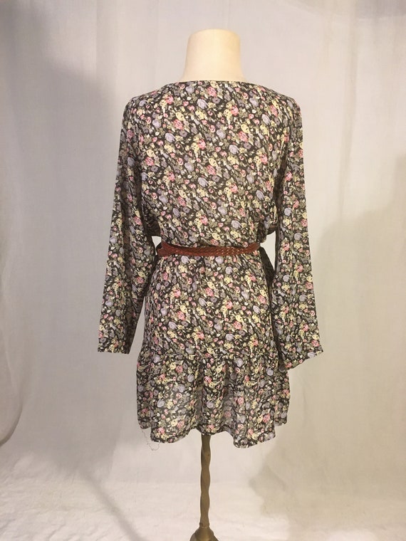 vintage 90s express floral floral see through dro… - image 9