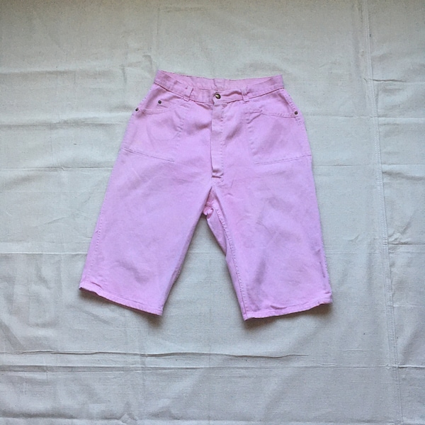 vintage 60s pink jean pedal pusher shorts