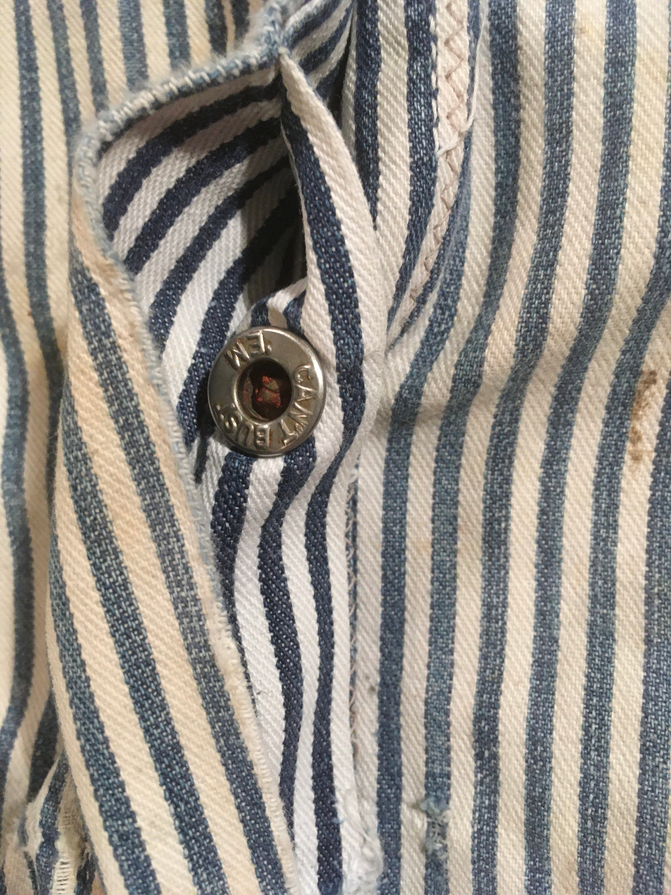 Vintage 40s Cant Bust Em Gold Label California Denim Hickory