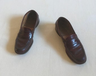 Vintage 60s Olympic Shoes Union Stamp Burgundy Penny Loafers