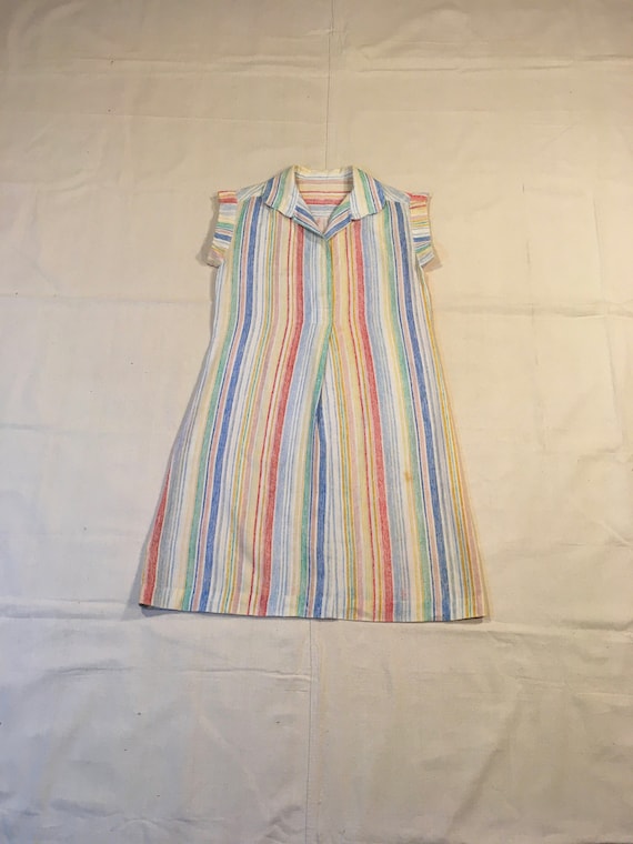 vintage 70s handmade pullover vertical candy strip