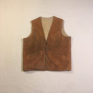 Vintage 50-tals big E Levi's autentisk westernkläder shorthorn mocka sherpafodrad väst Levi Strauss från Kalifornien cowboy ranchkläder