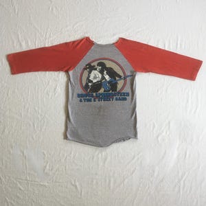 vintage 80s 1980-1981 bruce springsteen and the e street band world tour raglan cut off baseball t shirt concert tee