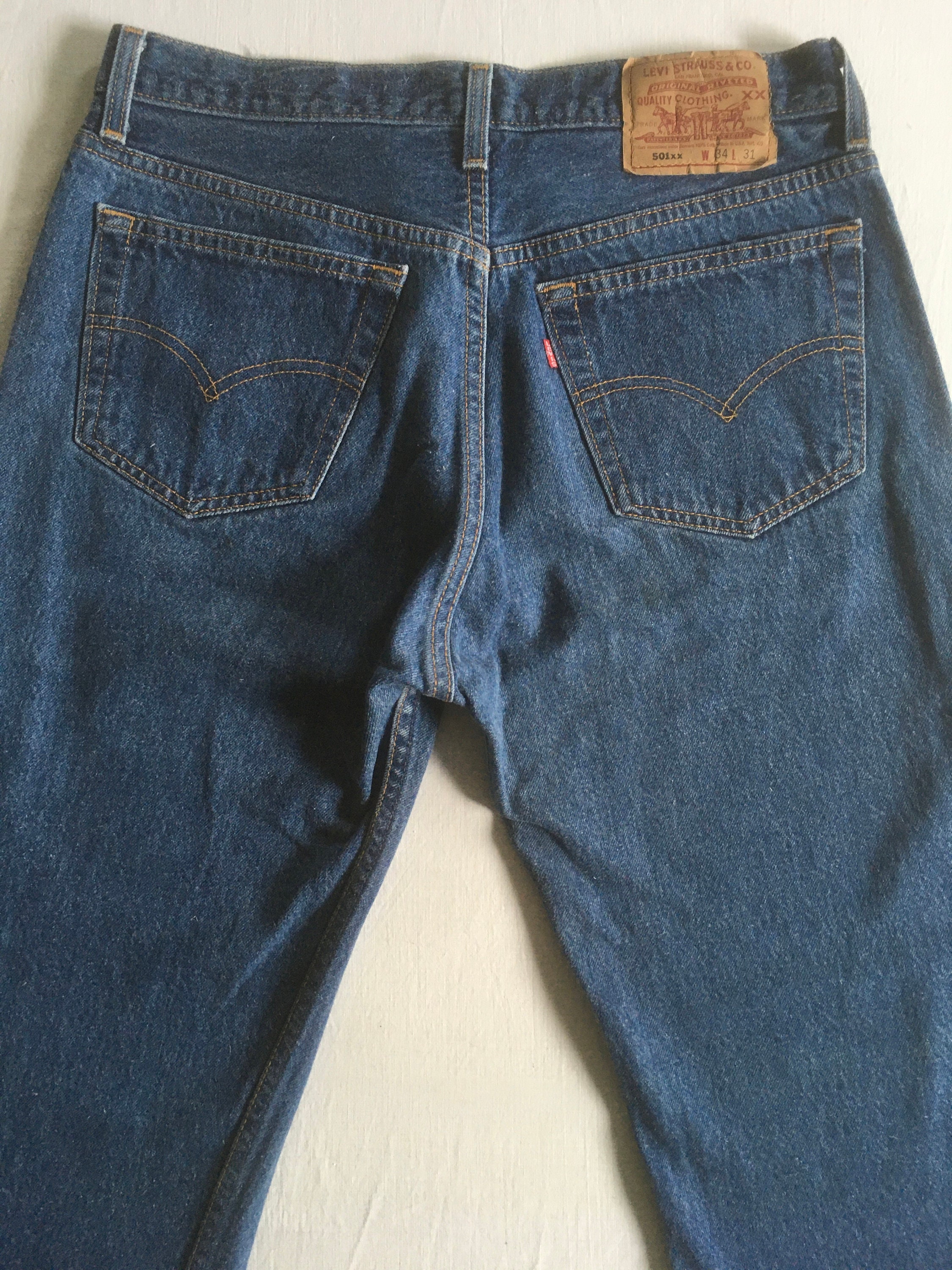 Vintage 90s Levis 501xx Made in Usa Blue Jeans 31 32 Button