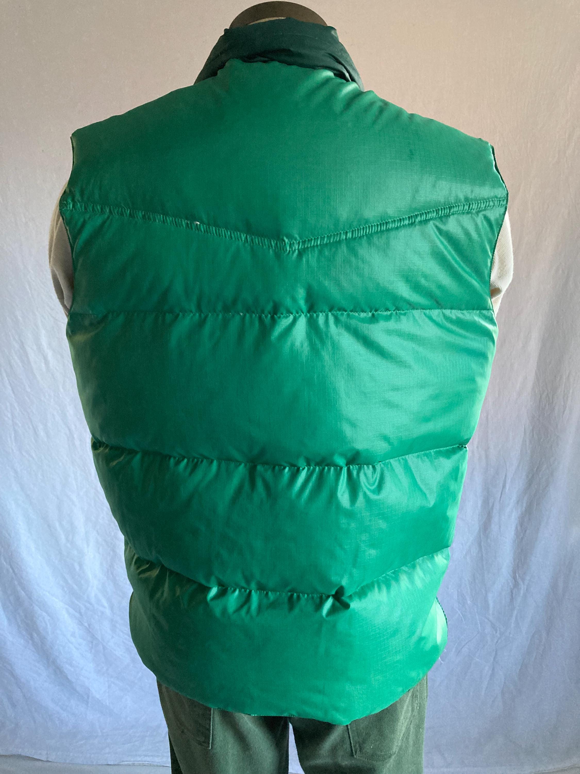 Vintage 70s Forester Down Vest FV-200 Puffer Reversible Green Made