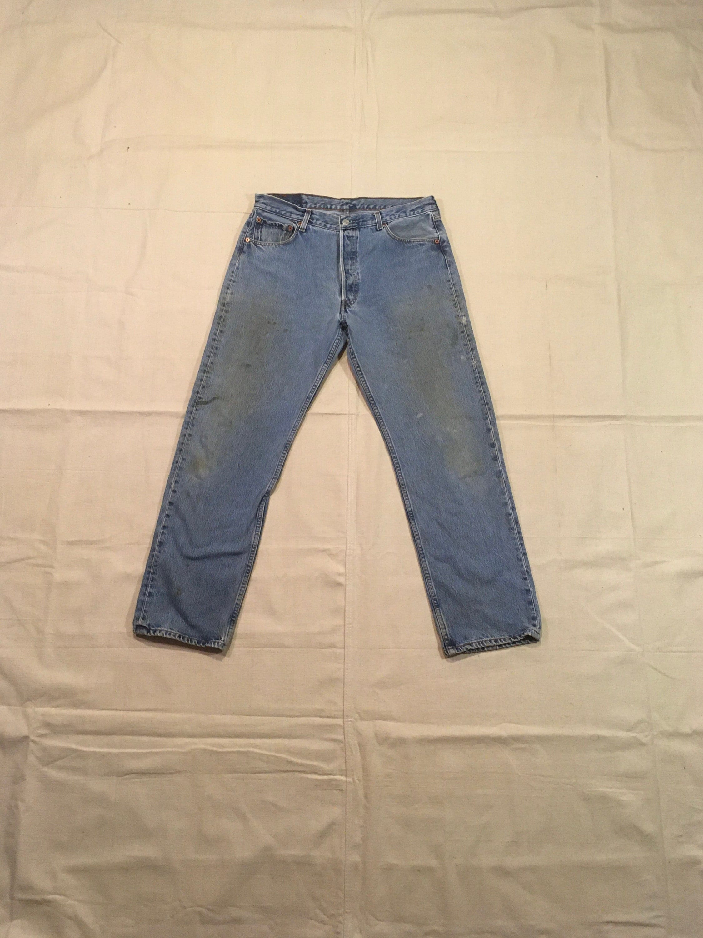 Vintage 90s Levis 501 Blue Jeans 34 X 30 Made in Mexico Button Fly