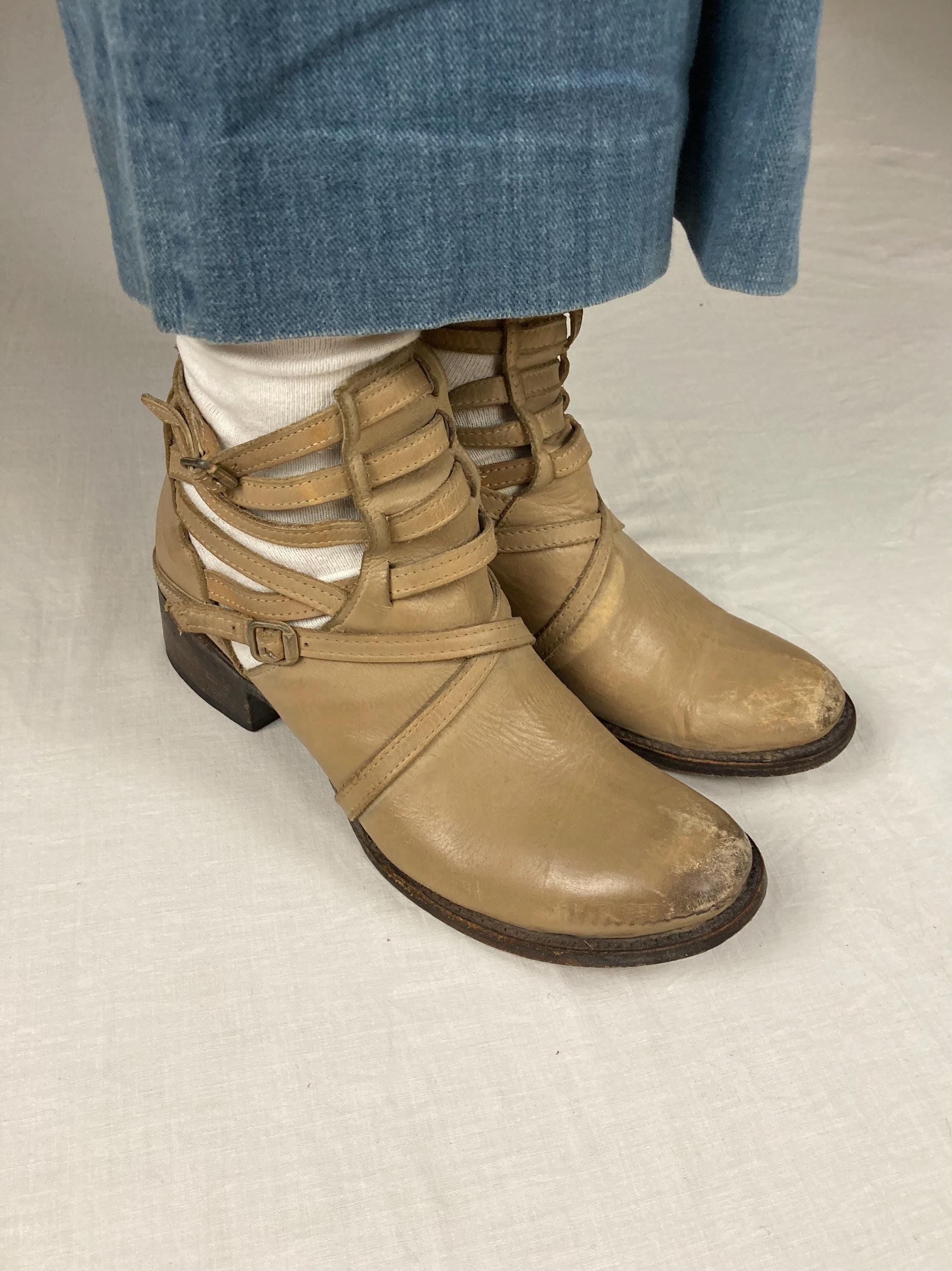 Vintagr Free Bird by Steven Stair Boots Womens Strappy Zipper
