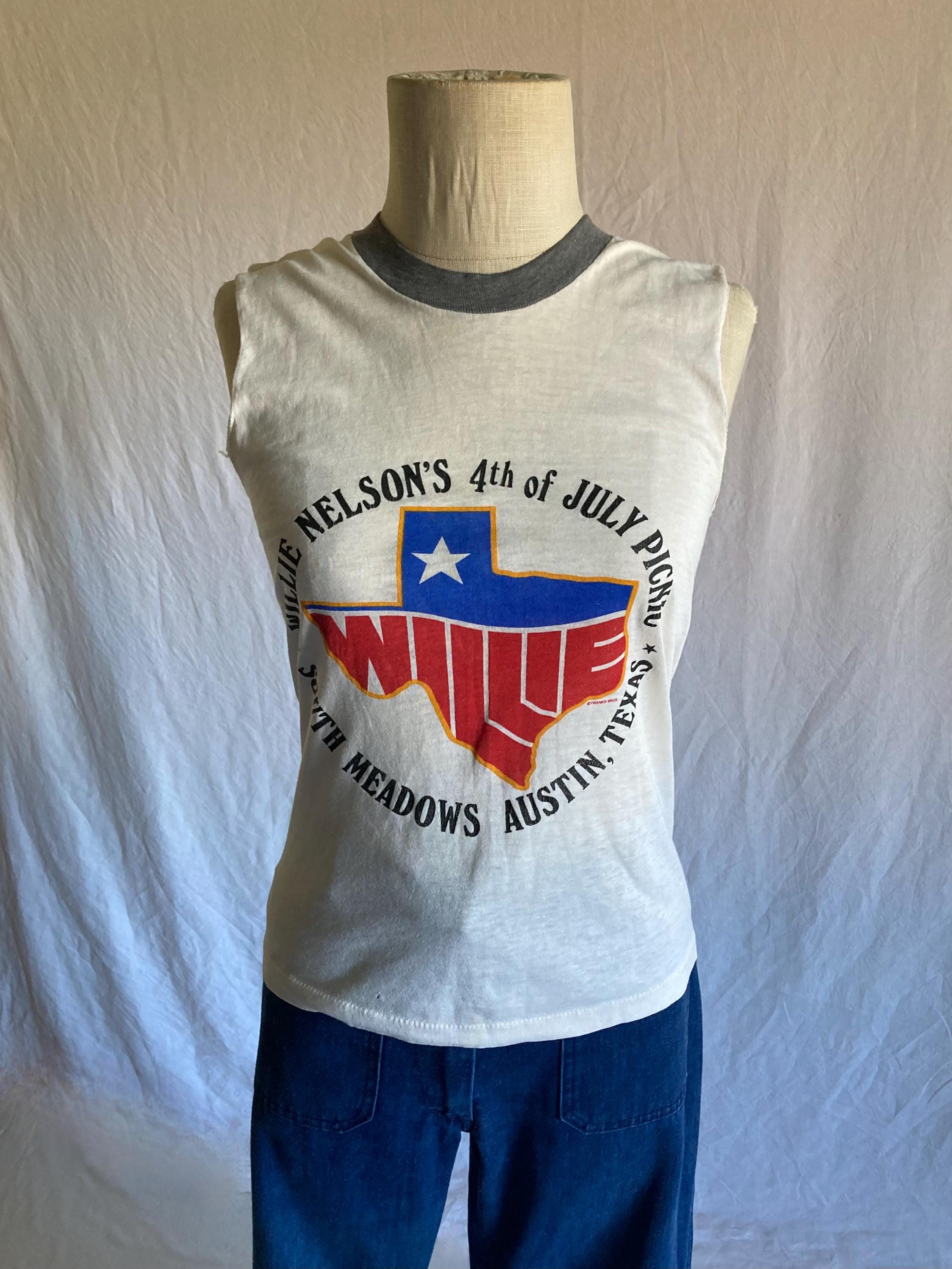 Vintage 80s T Shirt 1984 Willie Nelson 4th July Picnic Austin