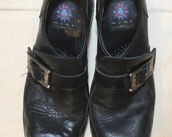 靴 MURO WELT vintage bulldog toe 90's 6640 Vintage 90s Muro welt 6632 cuir noir bulldog toe monk strap
