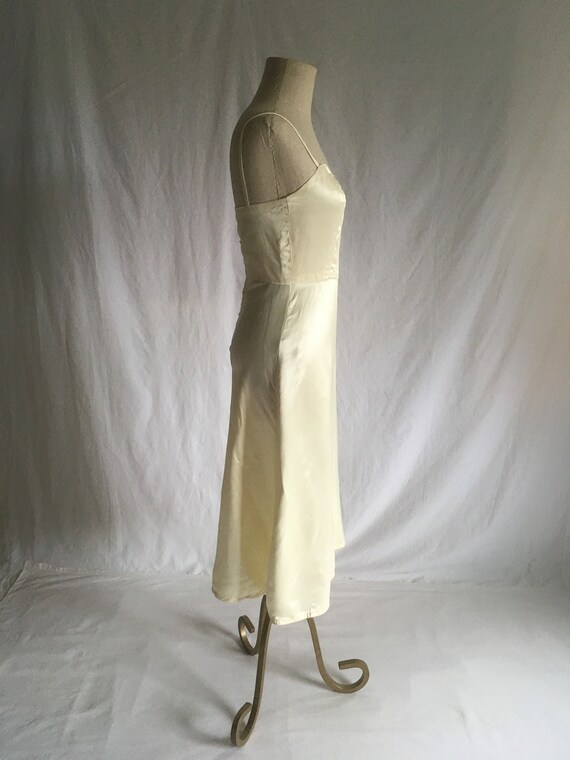 vintage handmade dress white ivory satin silk spa… - image 4