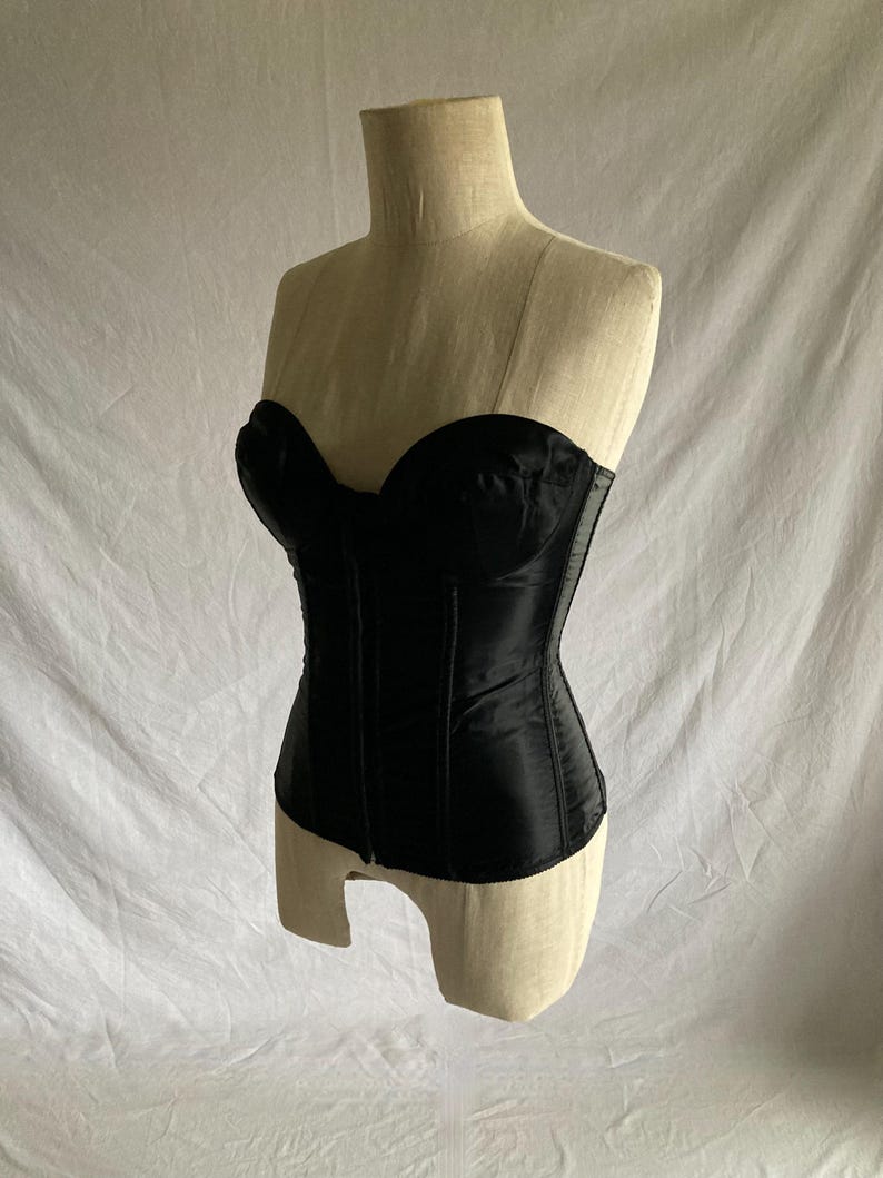 vintage 90s fredericks of hollywood black satin corset 36C style 1780 bustier 1990s lingerie image 7