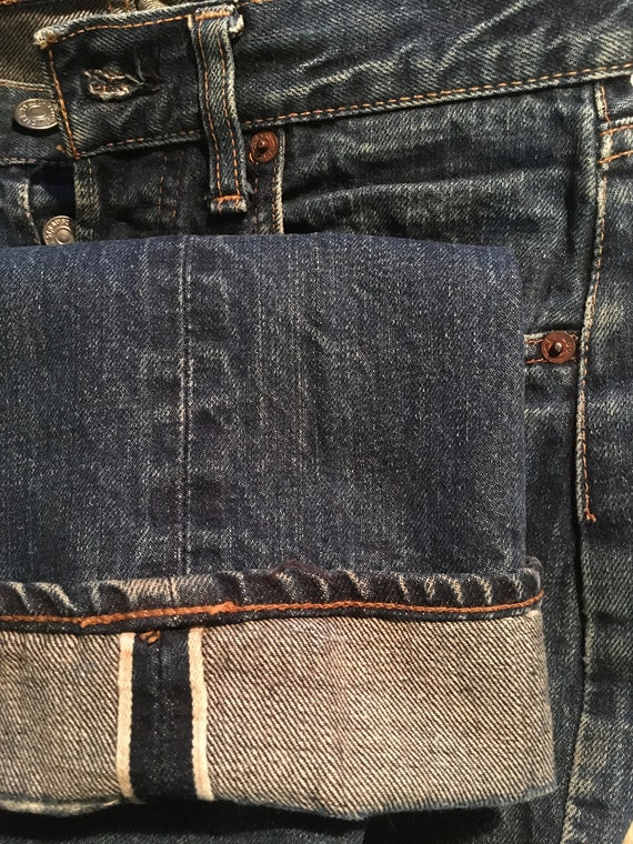 vintage levis 501 XX big E selvedge redline black… - image 10