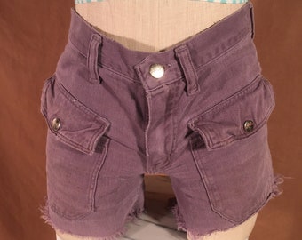 vintage 60s wrangler purple jean cut off denim shorts daisy dukes made in usa 29 to 30