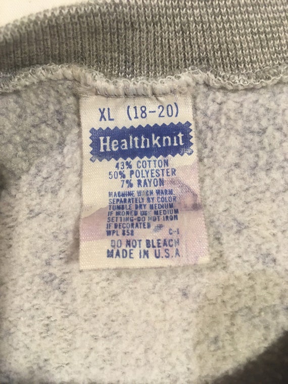 vintage 70s raglan worn in grey patina healthknit… - image 6