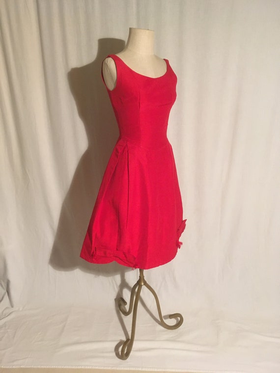 vintage 50s Minx Modes womens red zip back fit an… - image 2